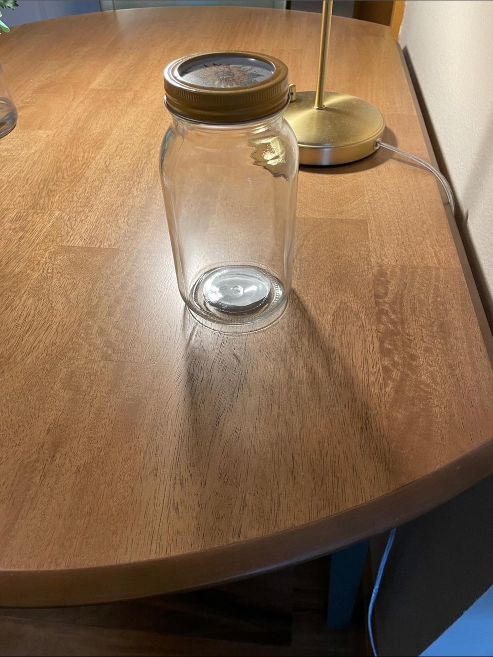 Glass Storage Jar with Gold Lid - Home Dining